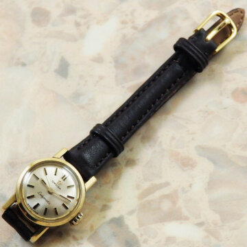 OMEGA Ladymatic アンティーク 腕時計 18KYG 金無垢 背面 ベルト