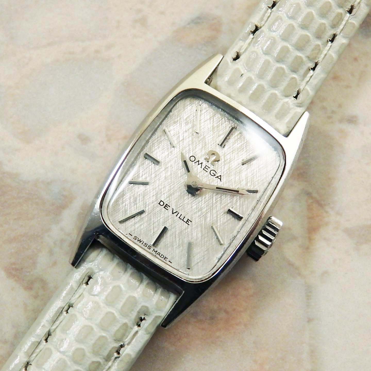 オメガ アンティーク モザイク文字盤 レディース腕時計 1970年 手巻き スクエア