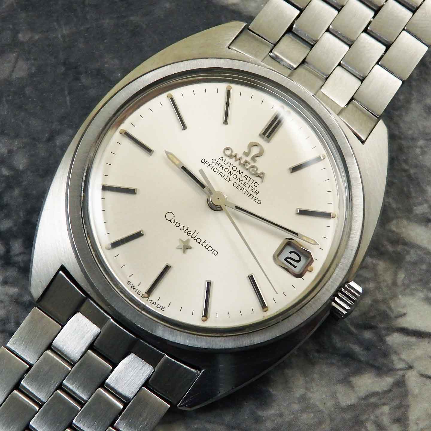 OMEGA・オメガ コンステレーション・Cライン ジェラルドジェンタ シルバー文字盤／純正ブレス 1970年 アンティーク腕時計