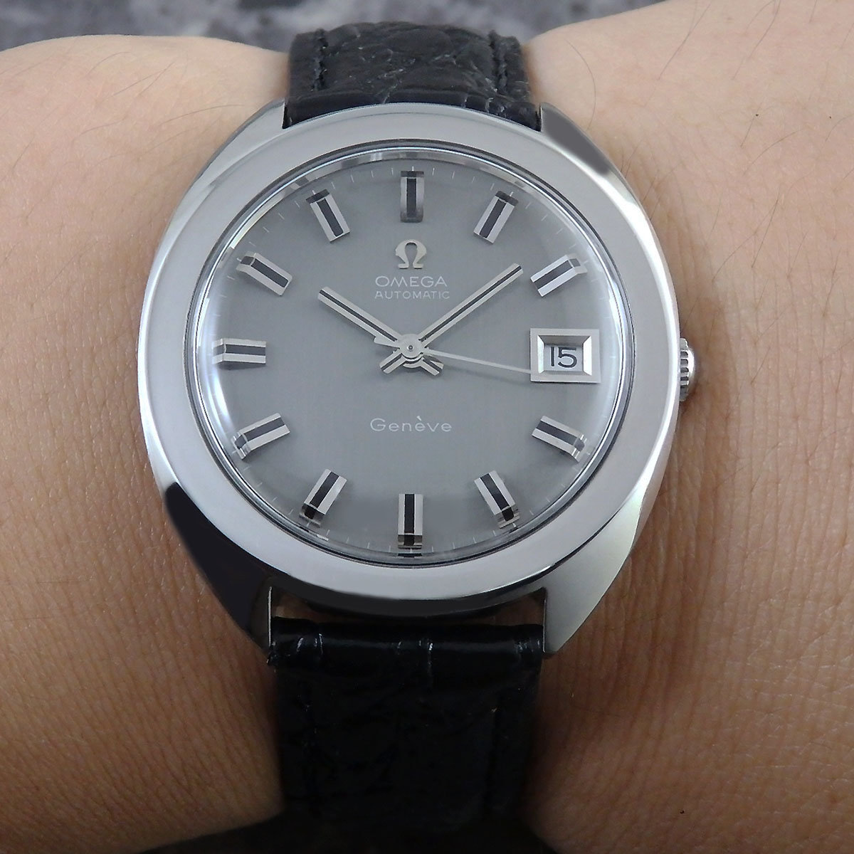 オメガ ST166.721 メンズ アンティーク腕時計 グレー文字盤 