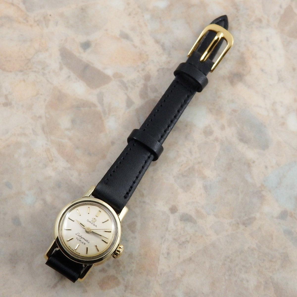 OH済 1956年製 オメガ レディマティック初代モデル Turler Wネーム 腕時計 評判良い