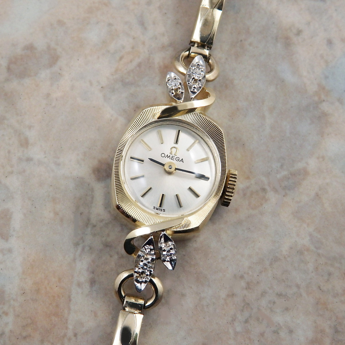 アンティーク OMEGA オメガ 手巻き腕時計 金無垢 - 腕時計