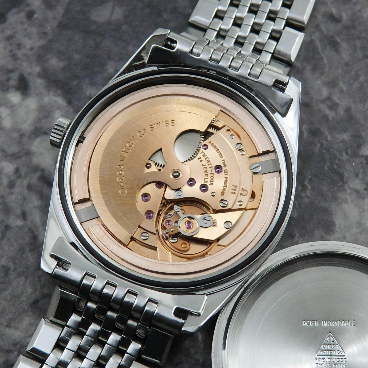 OMEGA 1970's アンティーク 腕時計 シルバーダイヤル 純正ステンレス