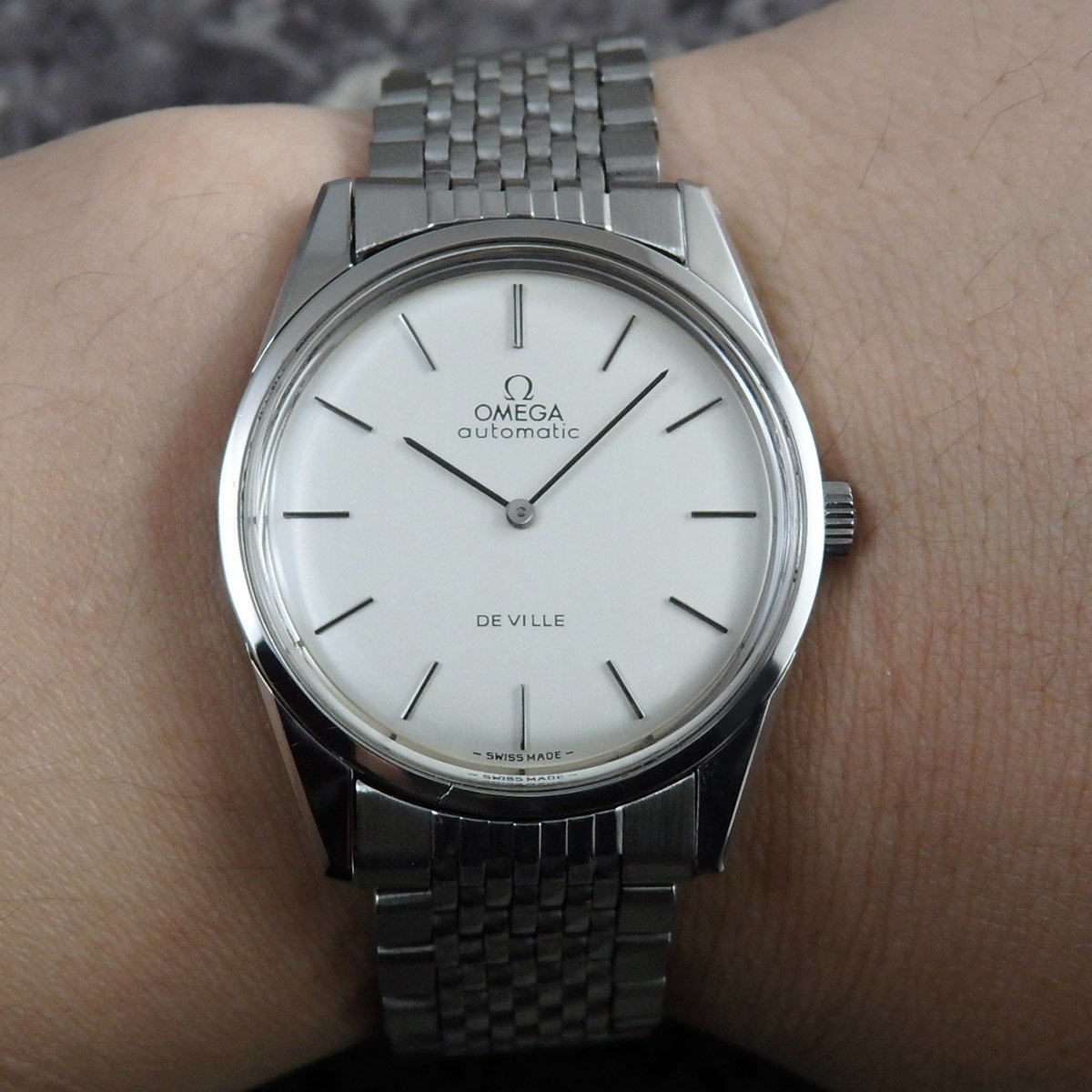 OMEGA 1970's アンティーク 腕時計 シルバーダイヤル 純正ステンレス