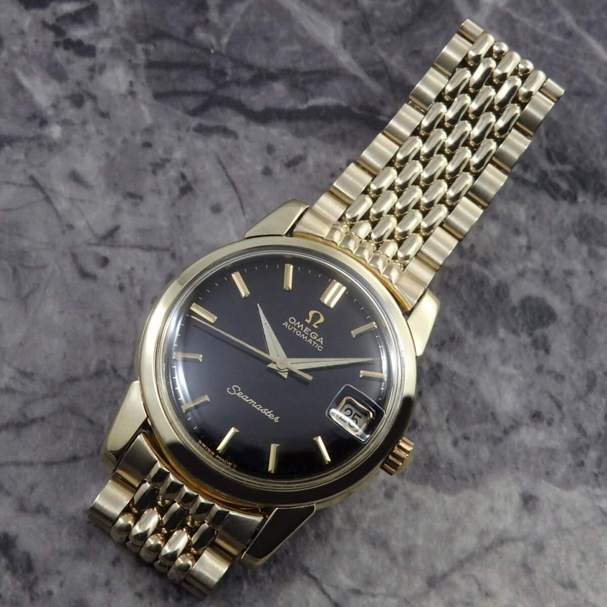 オメガ 1960s Seamaster オリジナル ブラック Gilt Dial | アンティーク時計の販売ならアンティークウォッチライフ