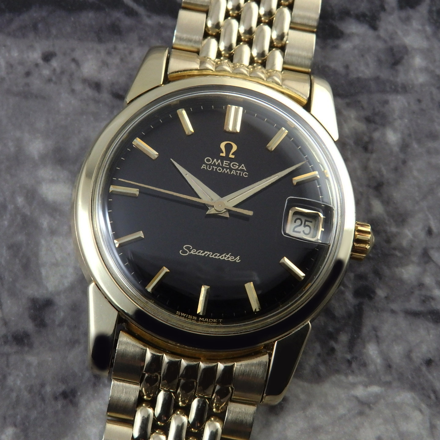 オメガ 1960s Seamaster オリジナル ブラック Gilt Dial