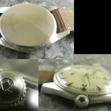 オメガ ランチェロ アローハンド 1958年 最初期型 スモセコ 2990-1 希少Ωマーク竜頭 側面 リューズ