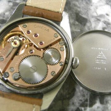オメガ ランチェロ アローハンド 1958年 最初期型 スモセコ 2990-1 希少Ωマーク竜頭 背面