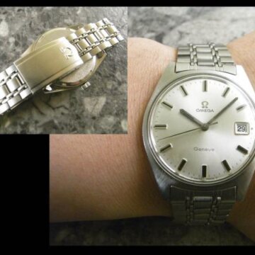 オメガ・OMEGA 手巻き式 アンティーク メンズ ラウンド 純正ブレス 1968年 背面