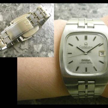 オメガ・OMEGA コンステレーション・インテグレート スクエア型 クロノメーター 自動巻き 1970年 ブレス付 背面