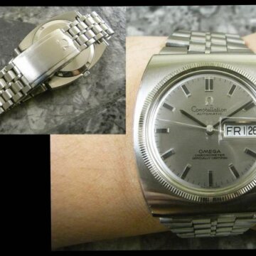 オメガ アンティーク コンステレーション Ref.168.041 稀少 ホワイトゴールドベゼル 1970 オリジナルブレス 背面