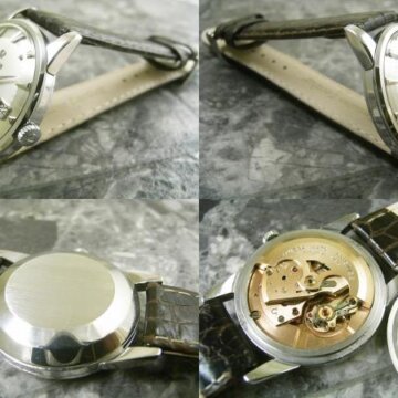 オメガ・OMEGA クロスライン ジュネーブ/Geneve 希少ロゴ 2トーン文字盤 1959年 側面 リューズ