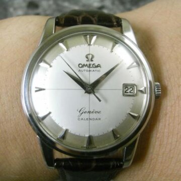 オメガ・OMEGA クロスライン ジュネーブ/Geneve 希少ロゴ 2トーン文字盤 1959年 背面