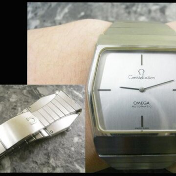 オメガ・OMEGA コンステレーション 希少 ヘキサゴンケース アンティーク  ビッグケース ブレス付 背面