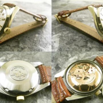 オメガ・OMEGA シーマスター・SEAMASTER GF／金張りケース クロスライン 自動巻き 1962年 側面 リューズ