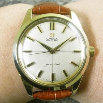 オメガ・OMEGA シーマスター・SEAMASTER GF／金張りケース クロスライン 自動巻き 1962年 背面