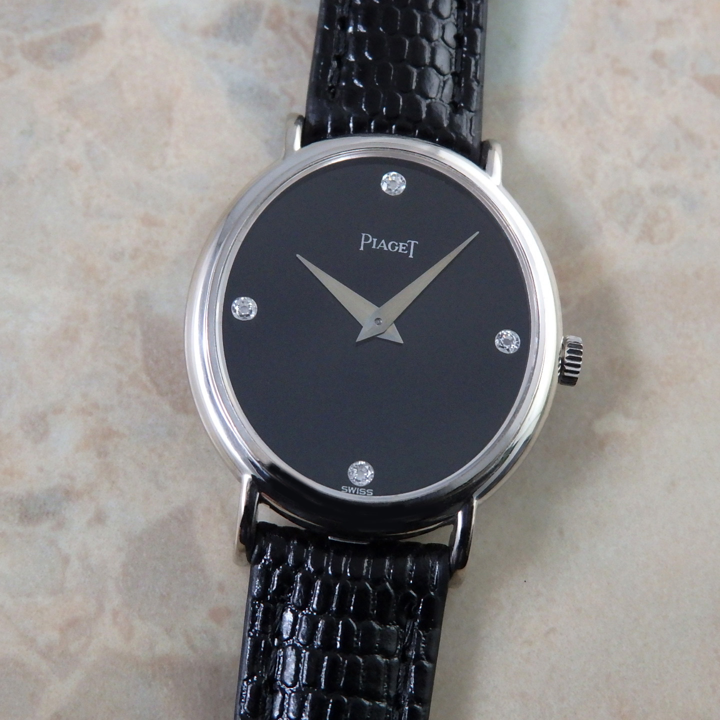 ジャンク品 Piaget 腕時計 ブラックダイヤル PIAGET オニキス ダイヤモンド ヴィンテージ | アンティーク時計の販売