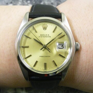 ROLEX・ロレックス OYSTERDATE・オイスターデイト Ref.6694 シャンパンダイヤル 手巻き 背面