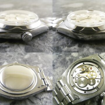 ROLEX ロレックス/OYSTERDATE オイスターデイト Ref.6694 シルバーダイヤル／ゴールドインデックス 側面 リューズ