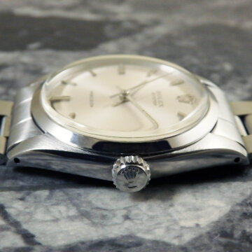 ROLEX ロレックス／OYSTE オイスター Ref.6426 シルバーダイヤル／ノンデイト／プレシジョン／純正ブレス 側面 リューズ