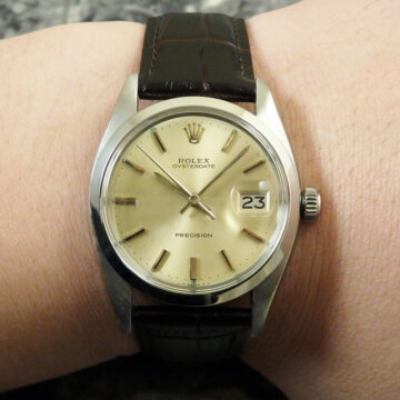 ROLEX ロレックス オイスターデイト Ref.6694 シャンパンダイヤル Cal.1225 試着イメージ