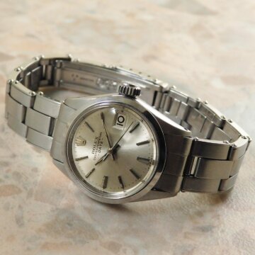 ロレックス ROLEX オイスターパーペチュアルデイト 6516 アンティーク 時計 レディース 正面全体