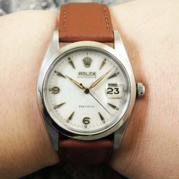 ROLEX ロレックス OYSTER DATE／オイスターデイト Ref.6494 赤黒カレンダー クサビインデックス 試着イメージ