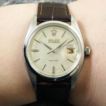ROLEX ロレックス OYSTER DATE／オイスターデイト Ref.6494 赤黒カレンダー 試着イメージ