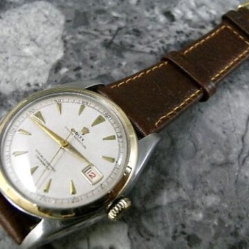 ロレックス 赤デイト、14Kベゼル搭載 バブルバック 6105 珍品 正面全体