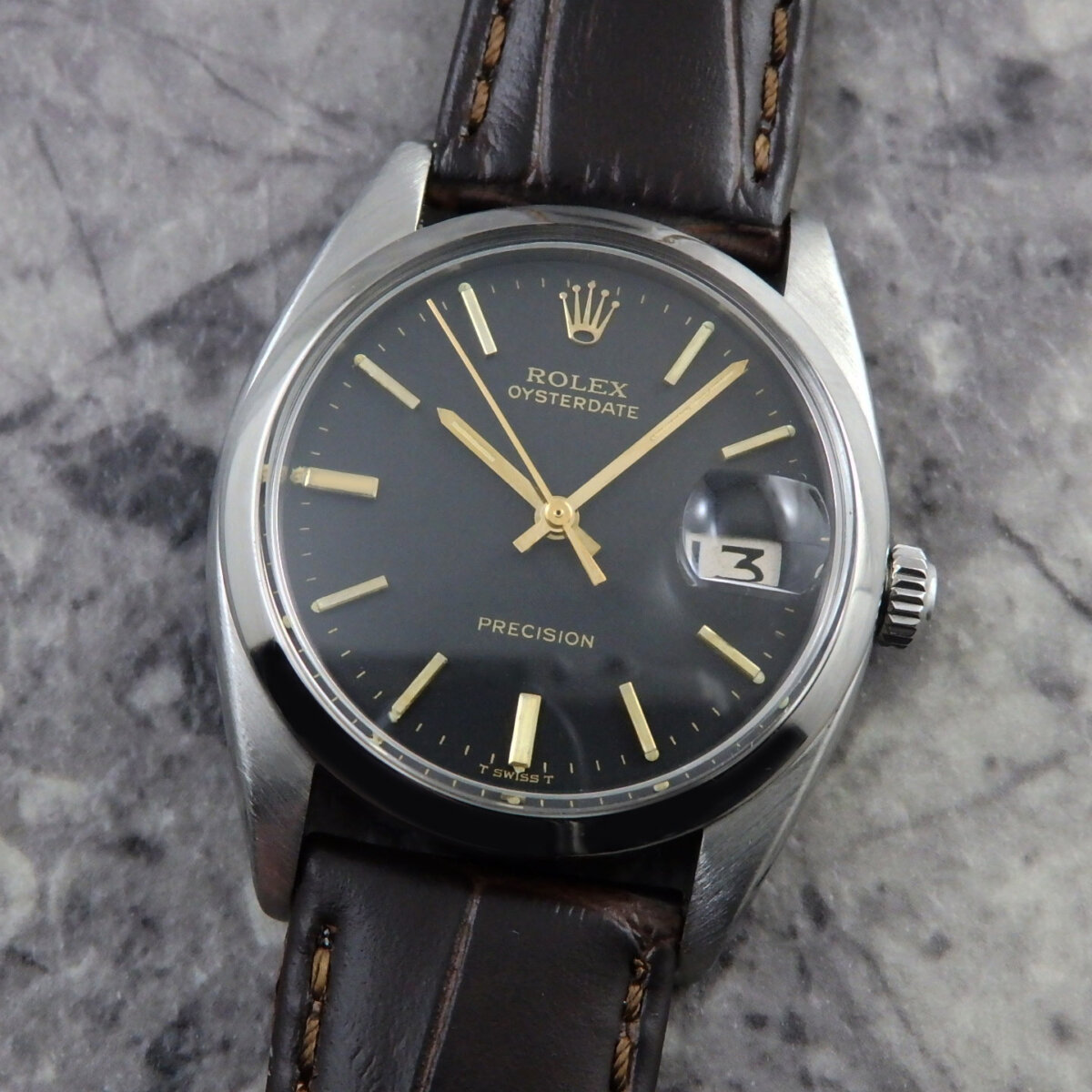 ロレックス 1965年製 オイスターデイト Ref.6694 ブラックフェイス
