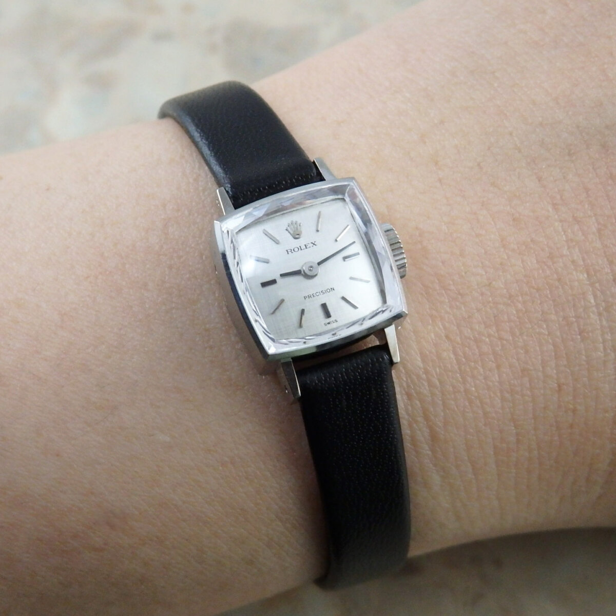 【超希少】ROLEX プレシジョン K18WG カットガラス 金無垢 手巻 超希少】ROLEX プレシジョン K18WG カットガラス 金無垢 手巻