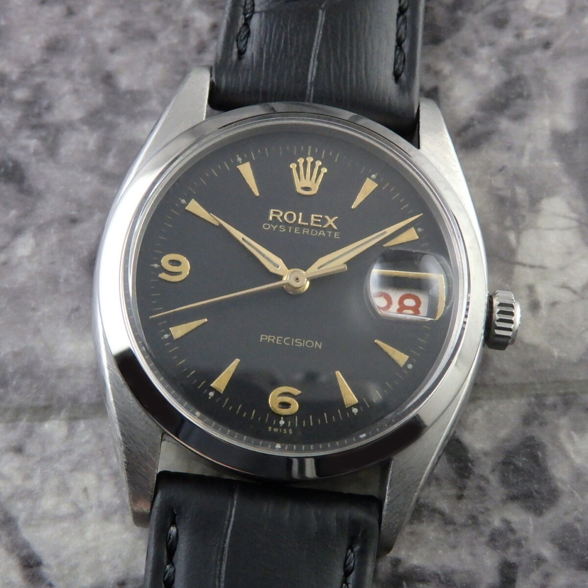 ロレックス オイスターデイト Ref.6494 1954年製 ブラック