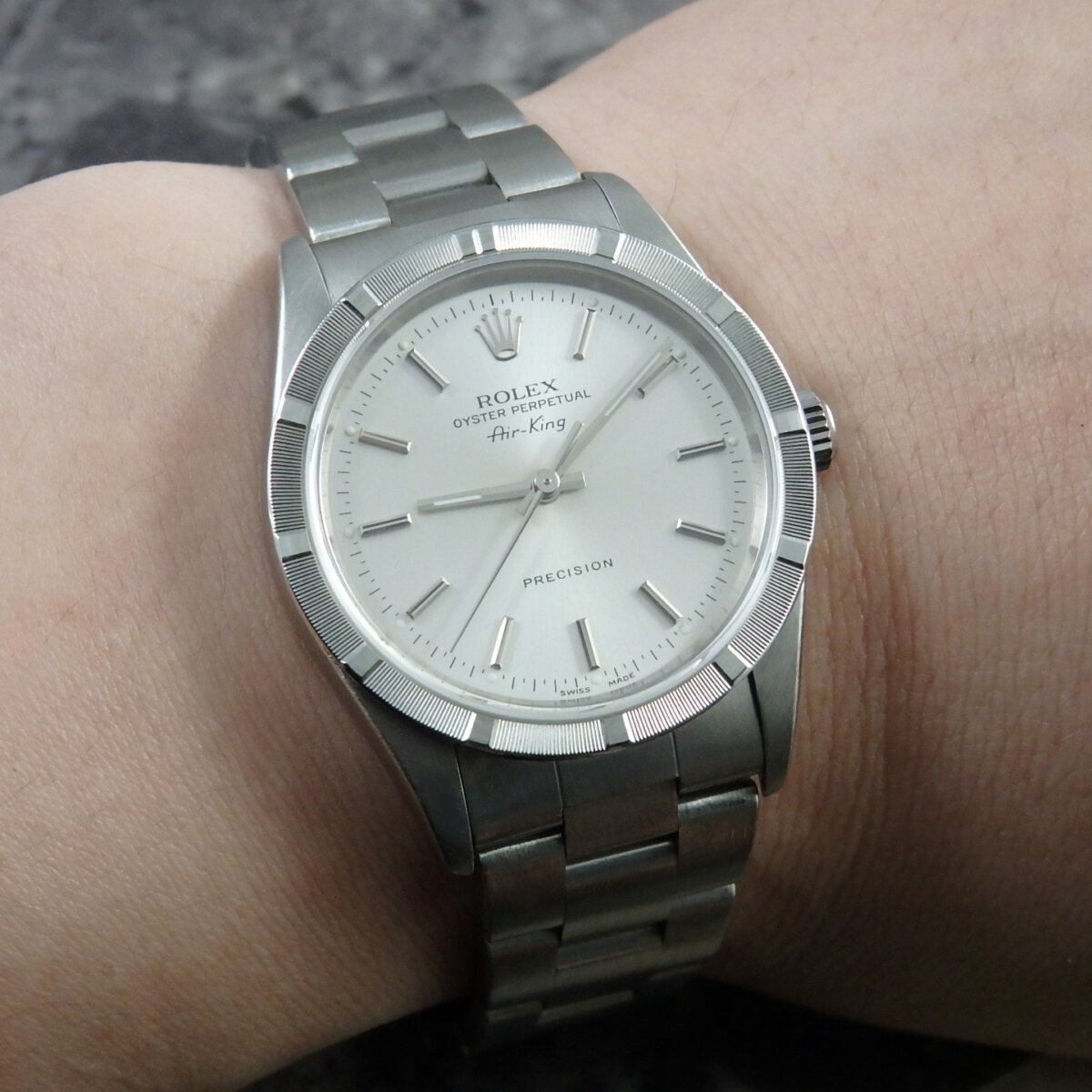 ロレックス エアキング 14010M エンジンターンドベゼル ノンデイト