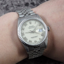 
                        ROLEX デイトジャスト ヴィンテージ 16220 アイボリーローマ 1990年:画像6
                  