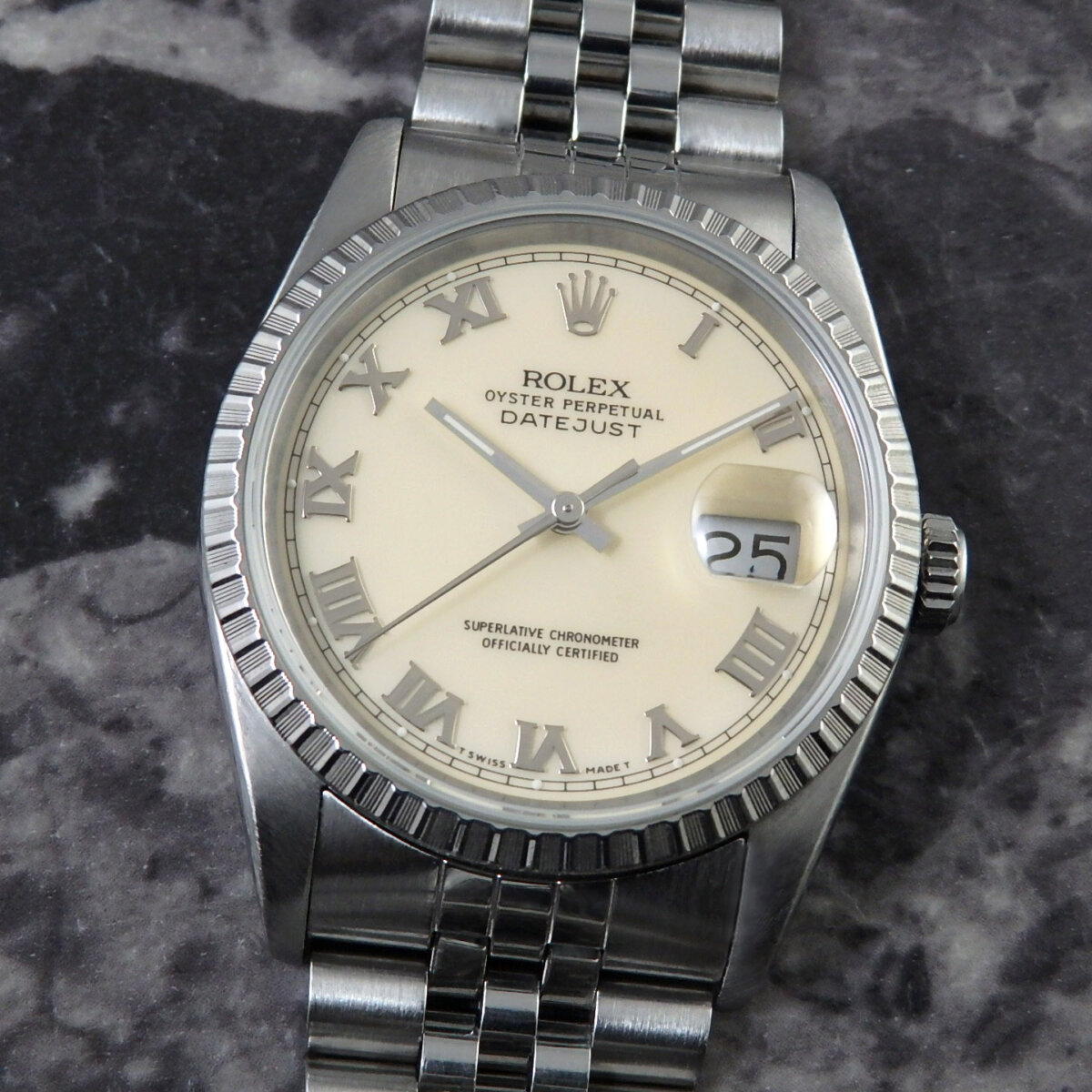 ROLEX デイトジャスト ヴィンテージ 16220 アイボリーローマ 1989 L番  
