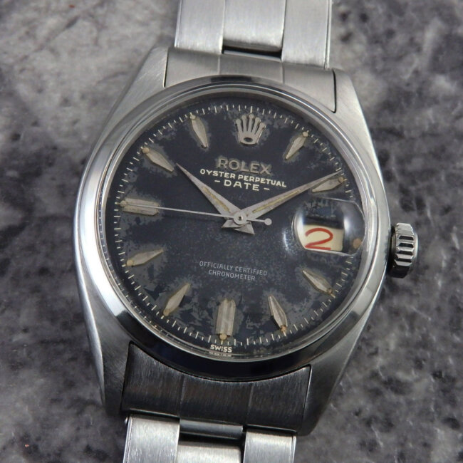 ロレックス オイスターパーペチュアルデイト Ref.6534 BLACK DIAL 赤黒カレンダー