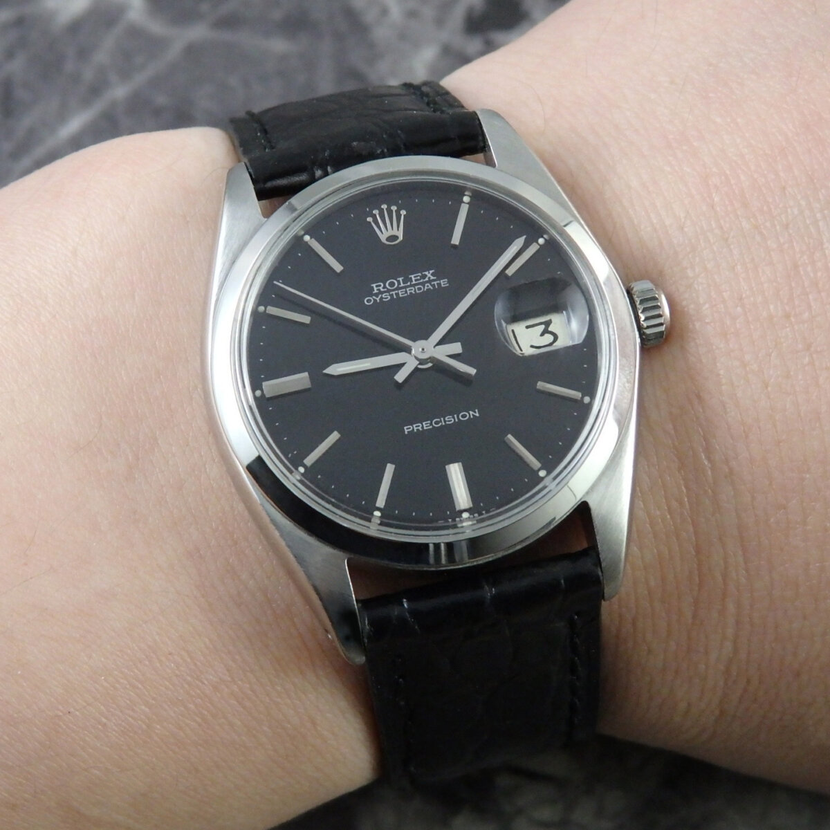 ROLEX ロレックス オイスターデイト 6694 ブラック　デイト① ロレックス オイスターデイト 黒 Ref.6694 / ROLEX OYSTER DATE Black