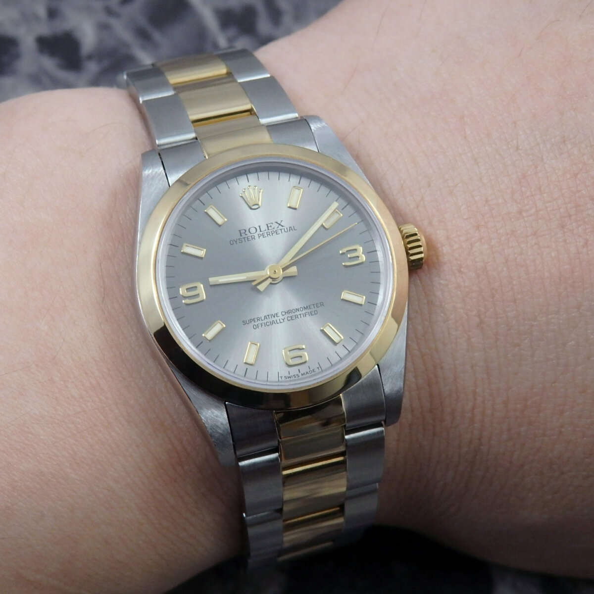 ロレックス ROLEX オイスターパーペチュアル 67483 YG/SS コンビ