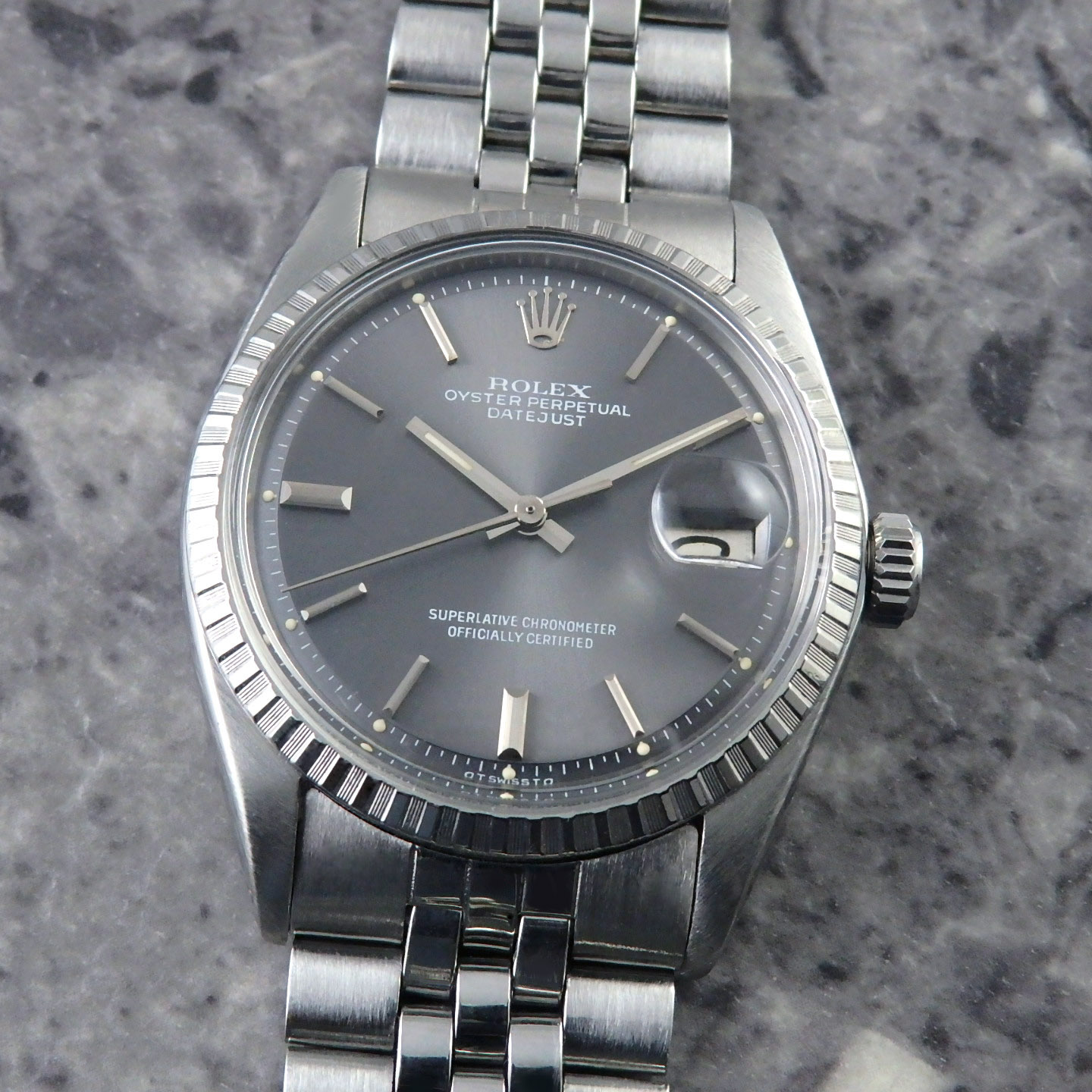 ロレックス デイトジャスト 1603 希少 グレー シグマ ダイヤル