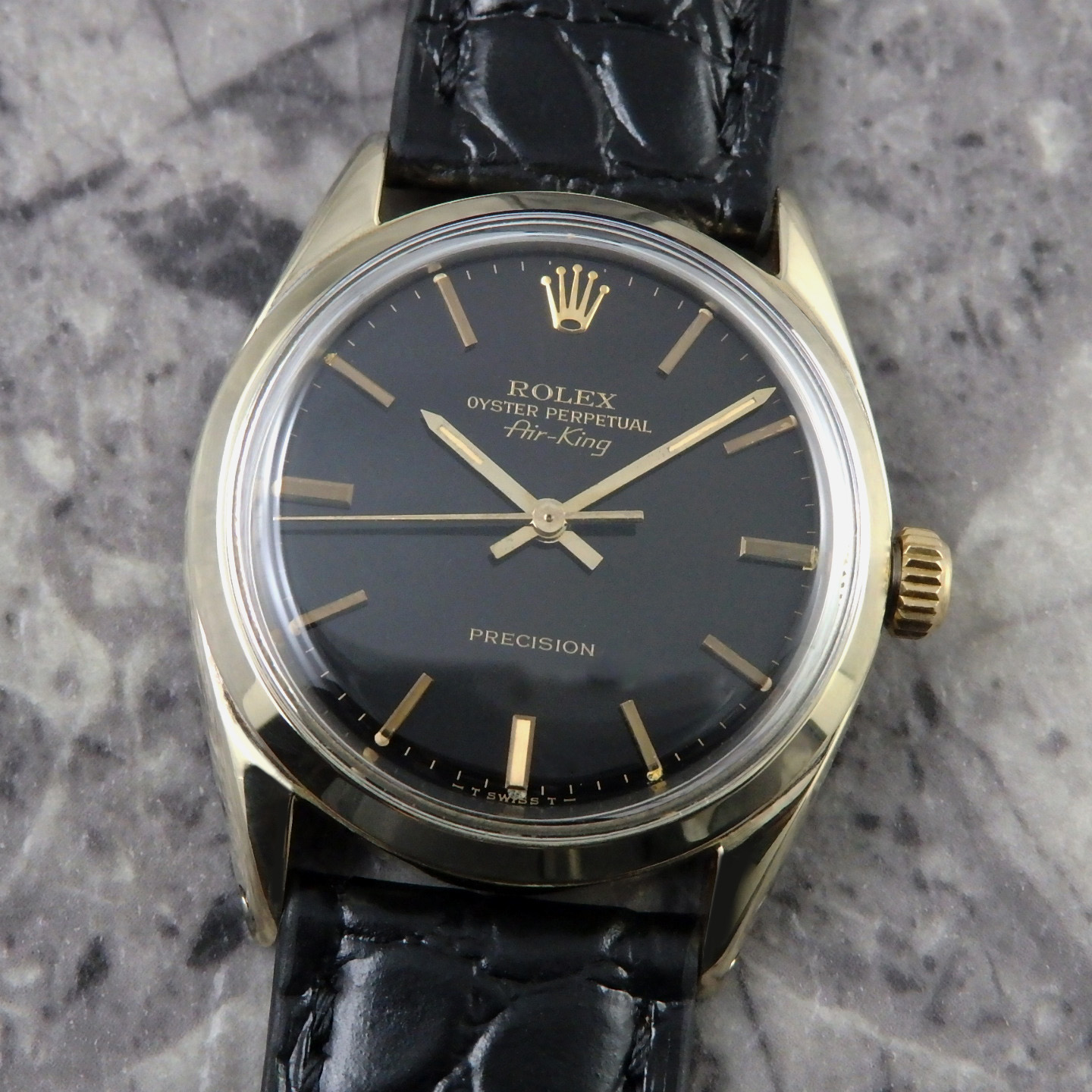 ロレックス　エアキング　ヴィンテージ ロレックス エアキング Ref.5520 ブラック Air-King ROLEX