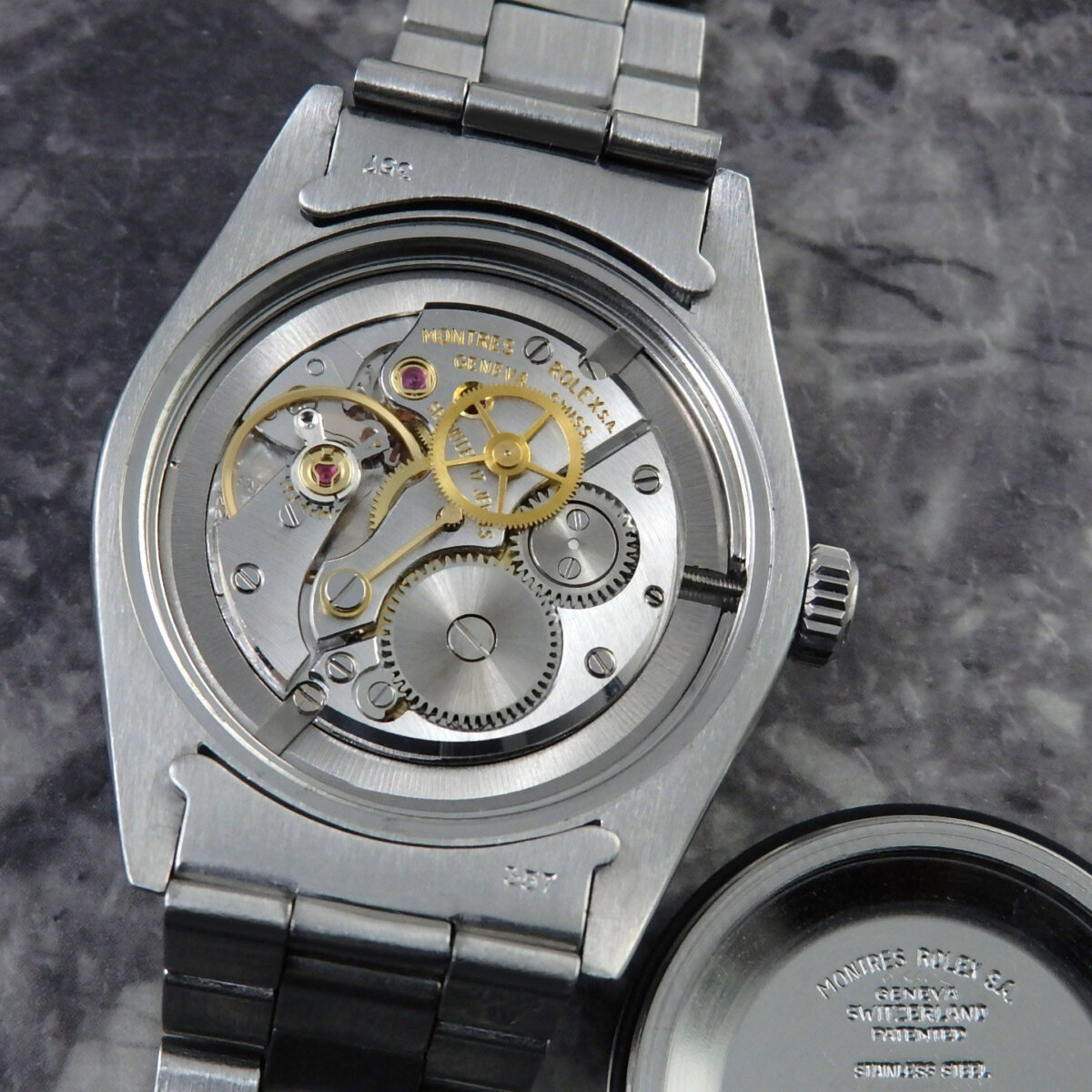 ロレックス オイスター Ref.6427 エンジンターンドベゼル 希少フェイス