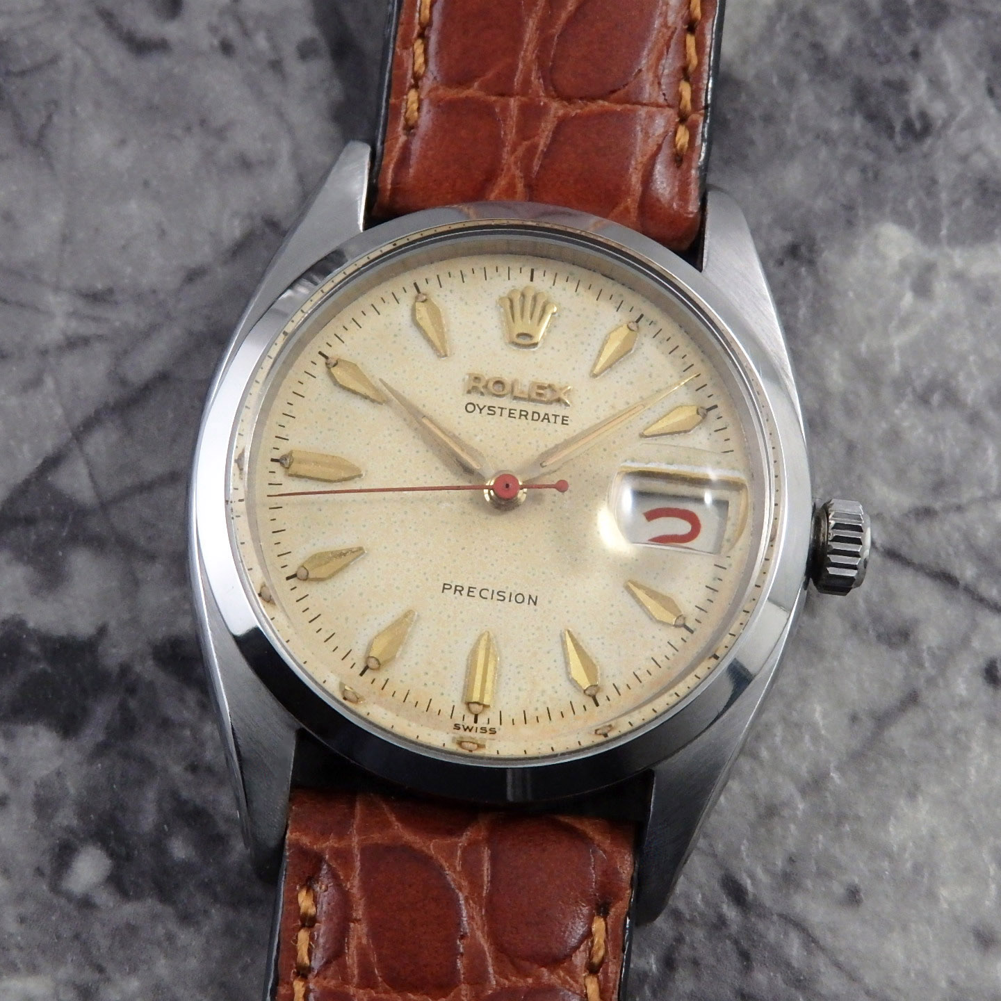 ロレックス オイスターデイト 6494 赤黒カレンダー ヴィンテージ