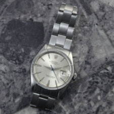 
                        ロレックス オイスターパーペチュアルデイト Ref.1501 希少 ドルフィンハンド バタフライローター ブルースティールセコンド リベットブレス:画像1
                  