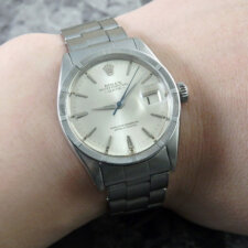 
                        ロレックス オイスターパーペチュアルデイト Ref.1501 希少 ドルフィンハンド バタフライローター ブルースティールセコンド リベットブレス:画像6
                  