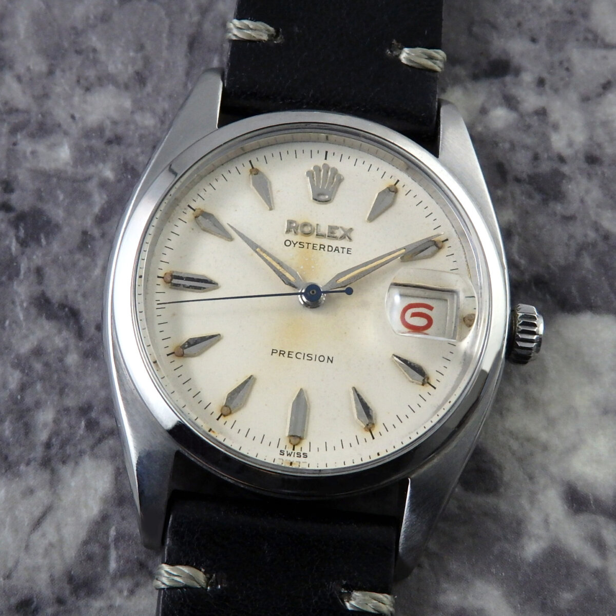 ロレックス オイスターデイト Ref.6494 赤黒カレンダー VINTAGE クサビ