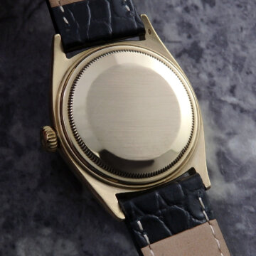 ROLEX デイトジャスト ヴィンテージウォッチ Ref.1601 YG 金無垢 イエローゴールド 希少 アルファハンド 自動巻き 背面 ベルト