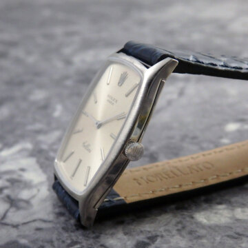 ロレックス チェリーニ トノー Ref.3807 ヴィンテージ 18金無垢 ホワイトゴールド 側面 リューズ