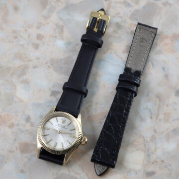 ROLEX レディース 金無垢 YG ヴィンテージ オイスターパーペチュアル ノンデイト 1962年 背面 ベルト