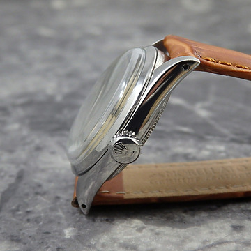 ロレックス オイスター ロイヤル 希少 Herringbone Dial Ref.6444 1956年 側面 リューズ