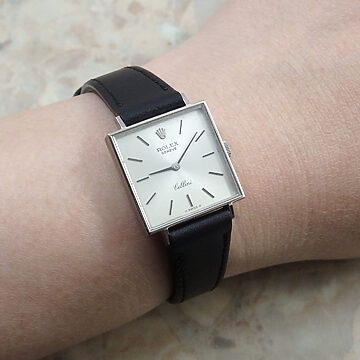 ヴィンテージ 1973年 ロレックス レディース チェリーニ 18K ホワイトゴールド ウォッチ 試着イメージ